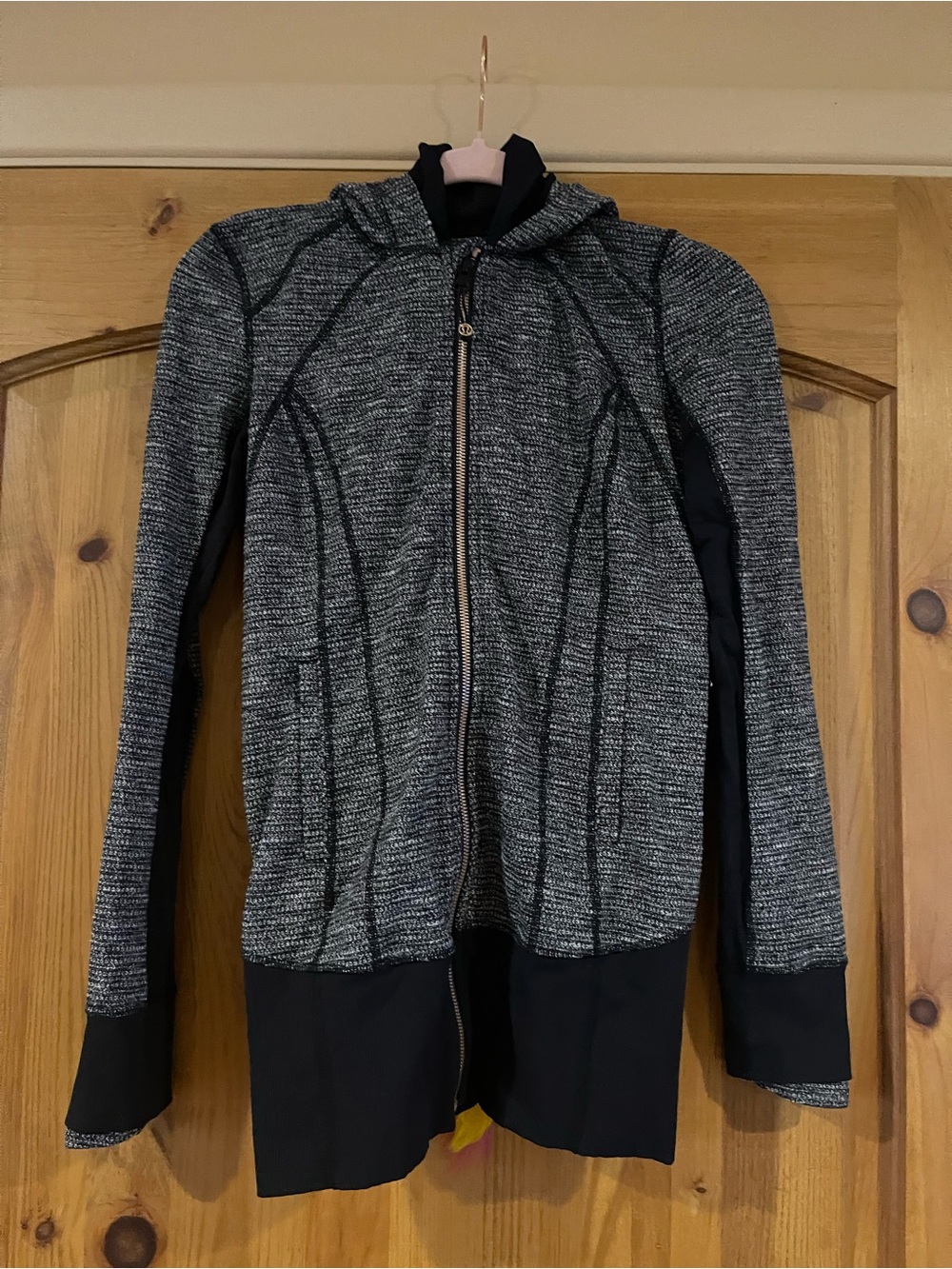 lululemon athletica Black and Heathered Gray Full-Zip Hoodie